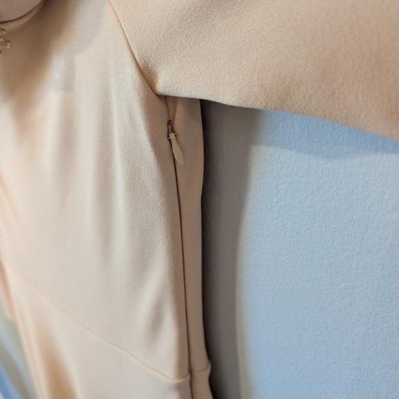 Nocturne Tan Long Sleeve Cowl Neck Gown Sz. S - Picture 5 of 9